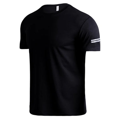 Customize LOGO Breathable Running Shirts Men Tops Tees Quick Dry Short Sleeve Gym Fitness T Shirt Reflective Strips Sportswear