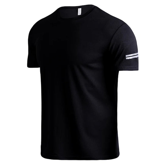 Customize LOGO Breathable Running Shirts Men Tops Tees Quick Dry Short Sleeve Gym Fitness T Shirt Reflective Strips Sportswear